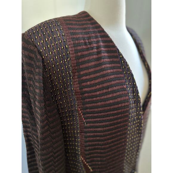 Hand Woven Deborah Cross Art To Wear Textured Mixed Media Jacket One Size - Picture 3 of 9